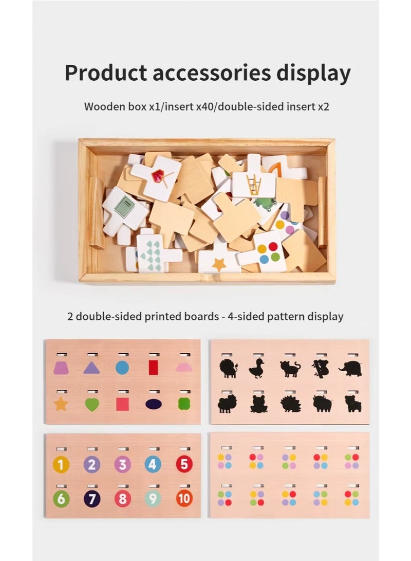 هالامودو صندوق خشبي متعدد الوظائف، لعبة ذكاء خشبية، ممارسة الأرقام/التعرف على الألوان/التعرف على الأشكال/مطابقة الحيوانات. هدية مثالية لمختلف المناسبات - Image 2