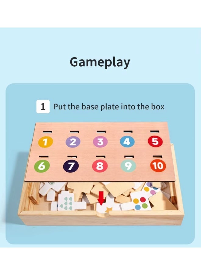 هالامودو صندوق خشبي متعدد الوظائف، لعبة ذكاء خشبية، ممارسة الأرقام/التعرف على الألوان/التعرف على الأشكال/مطابقة الحيوانات. هدية مثالية لمختلف المناسبات - Image 3