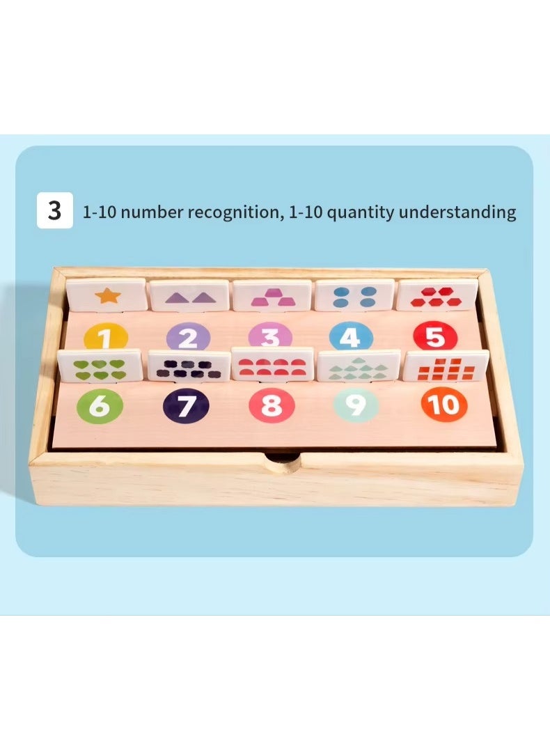 هالامودو صندوق خشبي متعدد الوظائف، لعبة ذكاء خشبية، ممارسة الأرقام/التعرف على الألوان/التعرف على الأشكال/مطابقة الحيوانات. هدية مثالية لمختلف المناسبات - Image 5