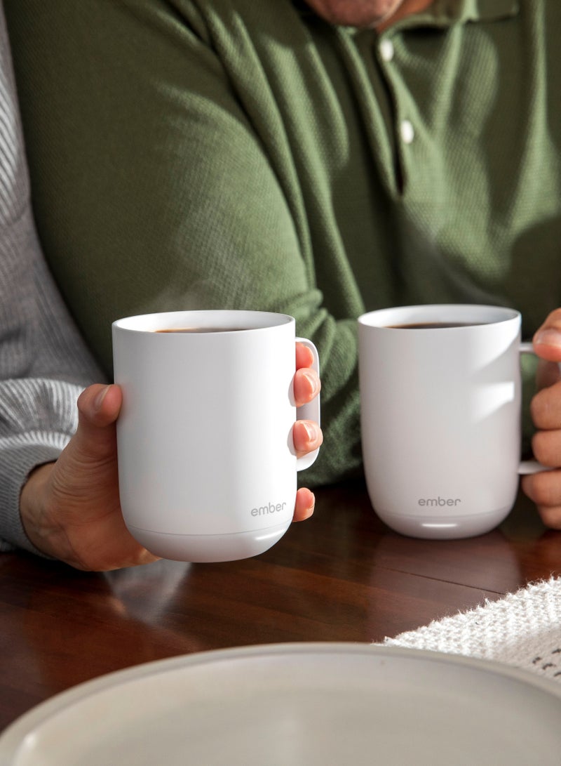 Ember كوب 2 14 أونصة / 414 مل | كوب ذكي مع تحكم في درجة الحرارة، معزول بالفراغ من الفولاذ المقاوم للصدأ للقهوة، الشاي، الماء، عمر بطارية 80 دقيقة، iOS/Android - أبيض - Image 5