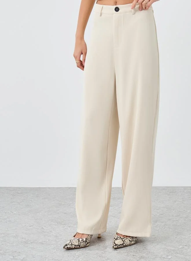 Styli Styli Cream Double Breasted Blazer and Pants Co-Ords