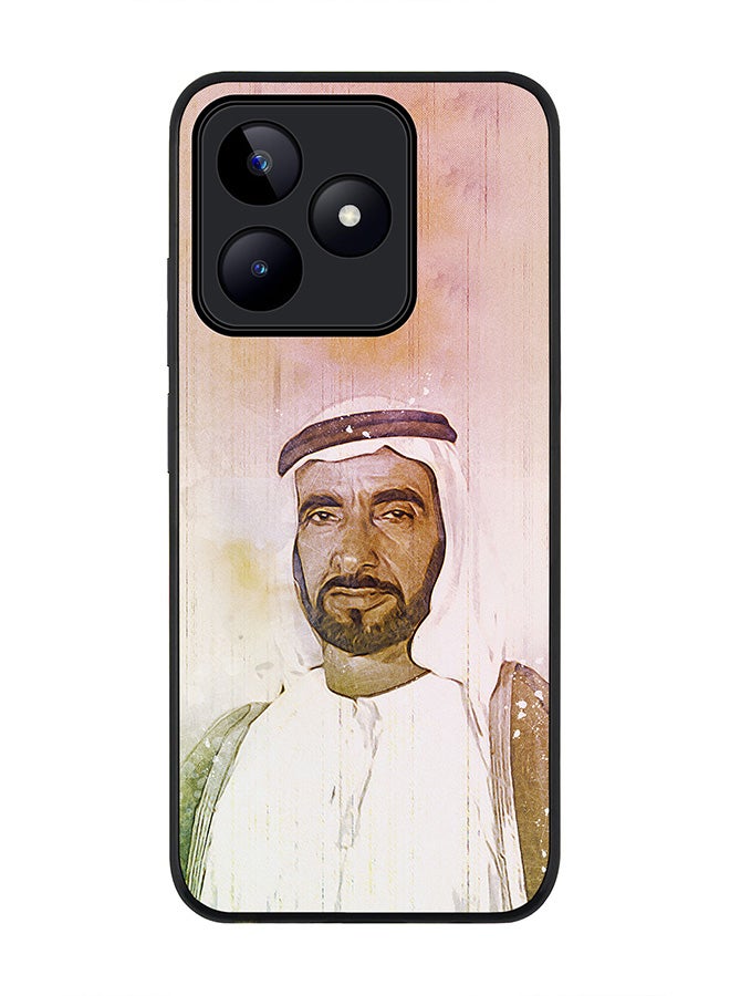 Stylizedd Rugged Black edge case for Realme C51 / Realme Note 50 4G, Slim fit Flexible Anti Drop Thin Cover -  The Wise Sheikh Zayed - Image 1