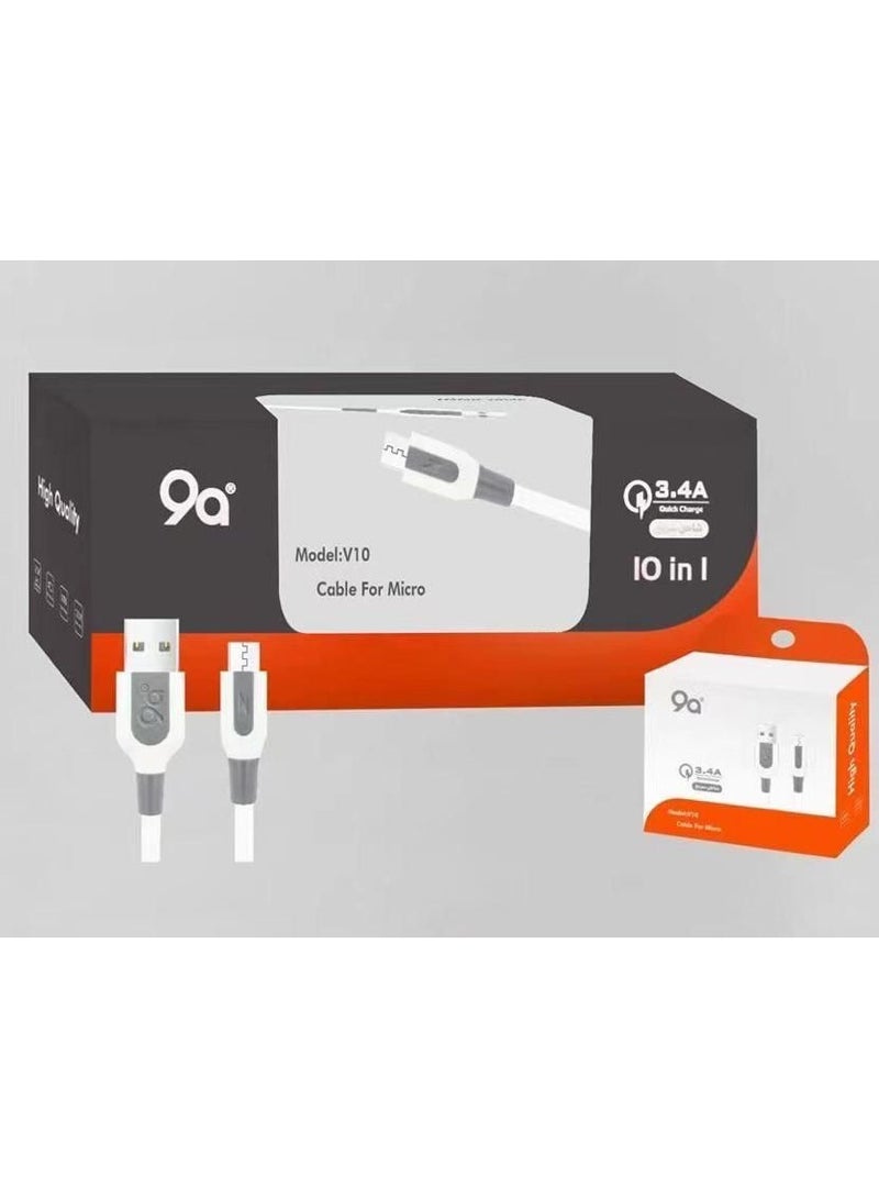 9A Usb To Micro Cable 3.4A Quick Charge