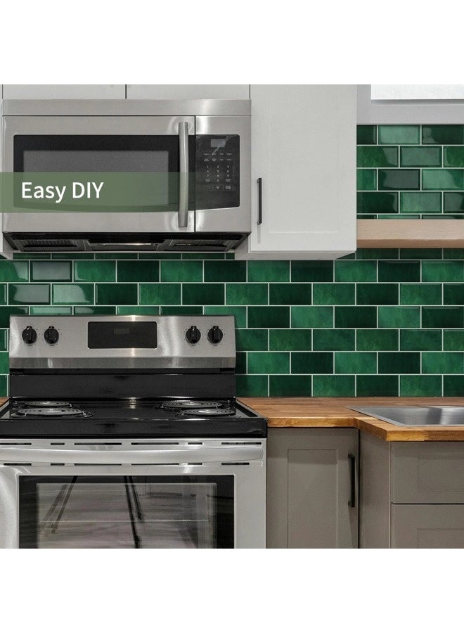 شيبشيب ورق جدران ثلاثي الأبعاد بتصميم الأحجار الكريمة باللون الأخضر - 6 أوراق بمقاس ‎ 7.28بوصة × ‎8.46‎ بوصة - بلاط خلفي لاصق ثلاثي الأبعاد قابل للإزالة واللصق للمطبخ والحمام وجدران البلاط - Image 5