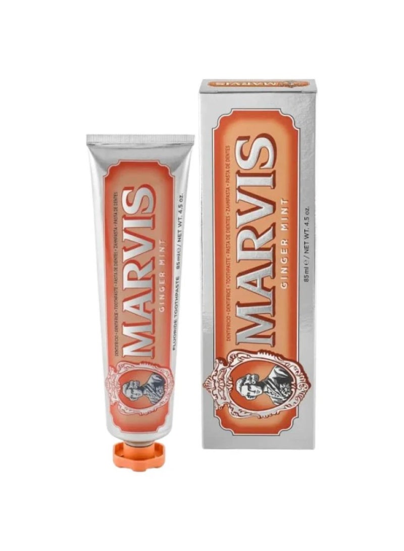 Marvis Marvis Ginger Mint Toothpaste 85 ml Effective Gentle Daily Use Fresh Breath Long Lasting Clean - Image 1