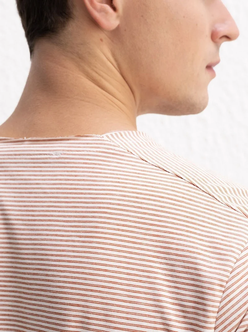 Giesto GIESTO Striped Embroidered Crew Neck T-Shirt