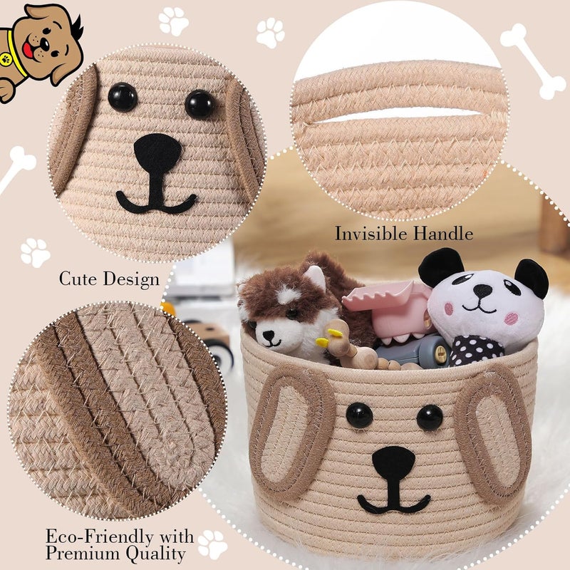 Zopeal Dog Woven Basket 79 D x 6 H Toy Storage Organizer Dog Mom Gift Empty Cute Laundry Puppy Gift Animal Basket for Clothes Towels Toy Laundry Bathroom HomeKhaki Beige - Image 5