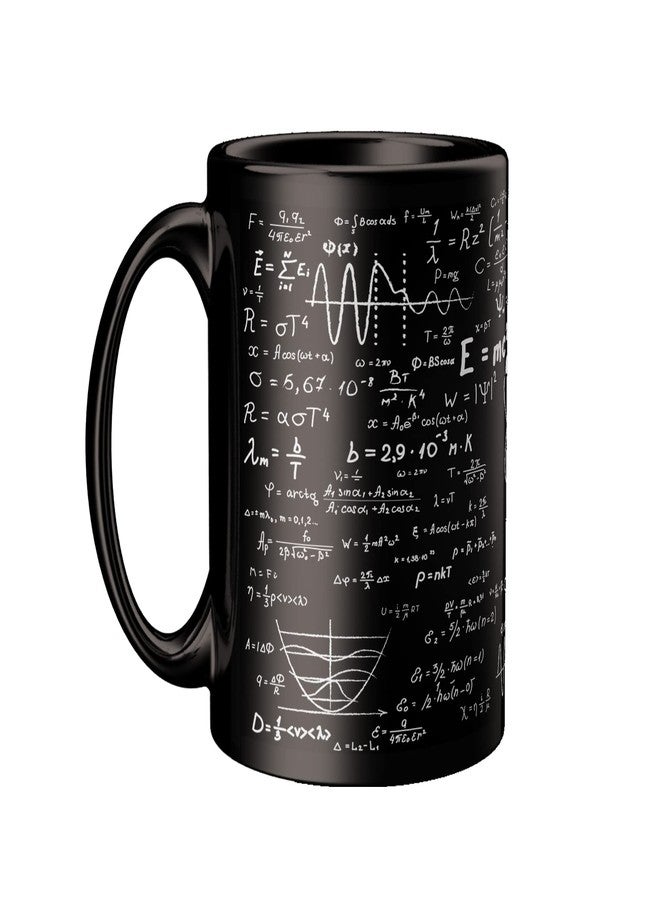 ECFAK Physics Equation Printed Black Ceramic Coffee/Tea Mug (11 Oz Cup) Best For The Science Rules Learner, 325 milliliter - Image 1