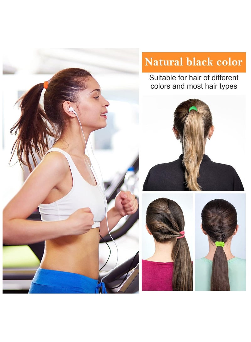 Sky Shine 20 PCS 2 Inch Fluorescent Hair Ties – Seamless Thick Elastic Hair Bands for Women & Girls, No Damage Ponytail Holders for Yoga, Gym, Office, School & Daily Use - Image 2