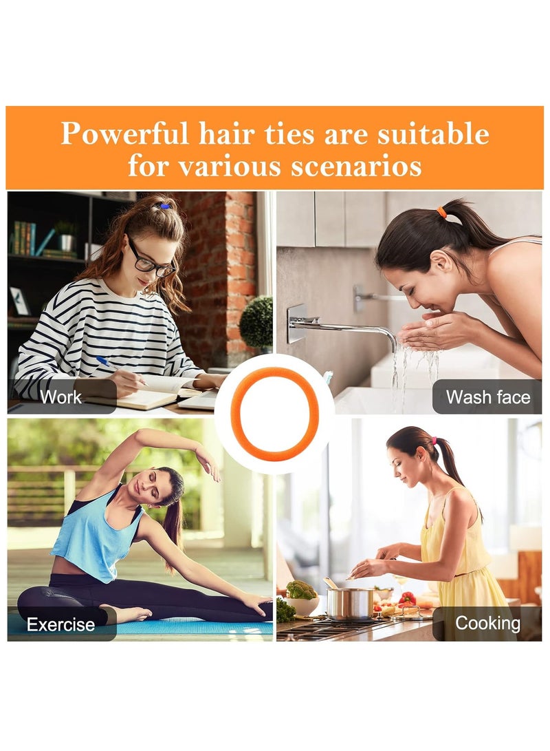 Sky Shine 20 PCS 2 Inch Fluorescent Hair Ties – Seamless Thick Elastic Hair Bands for Women & Girls, No Damage Ponytail Holders for Yoga, Gym, Office, School & Daily Use - Image 3