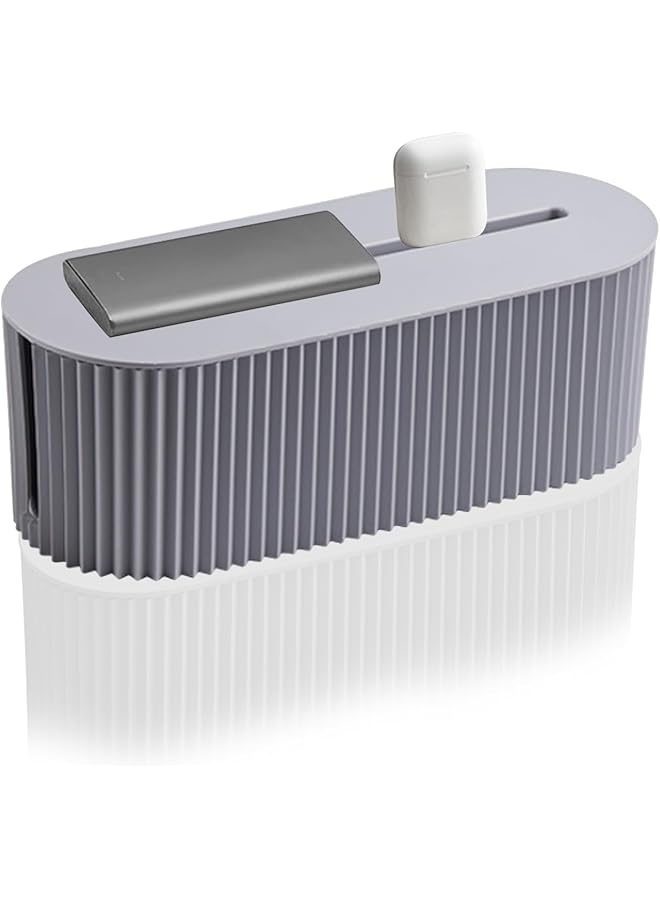 Beauenty Cable Organizer Box, Dustproof Cable Hider Box with Lid, Cable Management Case for Wires Charging Station, Socket, Desk Cable (GREY) - Image 1