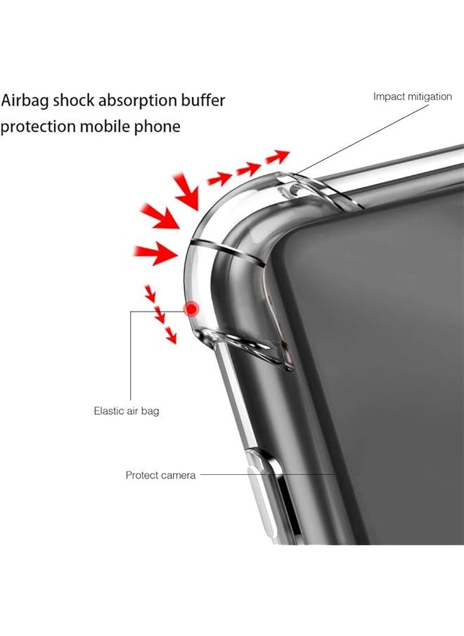 erorex 1+2 Case For Samsung Galaxy M53 5G With Tempered Glass Screen Protector 2 Pcs Clear Tpu Four Corners Protective Cover Transparent Soft Funda Case Galaxy M53 5G Clear  - Image 4