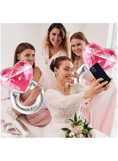 Just Quality 1pc Crystal Ring Shape Balloon, Engagement Decor, Wedding Party Decor, Bachelor Party Decor, Bride Shower Party Photo Props, Atmosphere Background Layout, Party Decor Supplies  - Image 2
