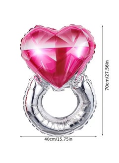Just Quality 1pc Crystal Ring Shape Balloon, Engagement Decor, Wedding Party Decor, Bachelor Party Decor, Bride Shower Party Photo Props, Atmosphere Background Layout, Party Decor Supplies  - Image 4