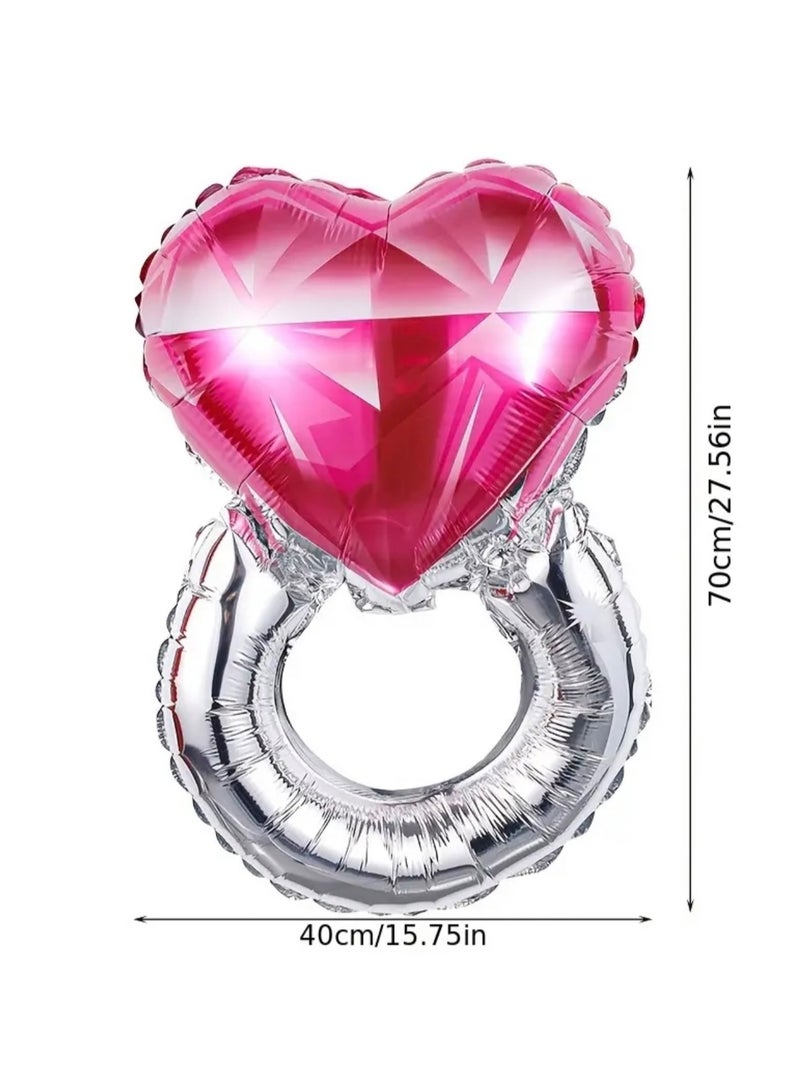 Just Quality 1pc Crystal Ring Shape Balloon, Engagement Decor, Wedding Party Decor, Bachelor Party Decor, Bride Shower Party Photo Props, Atmosphere Background Layout, Party Decor Supplies - Image 4