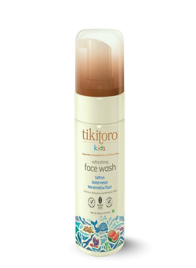 Tikitoro Kids Refreshing face wash| Pediatrician Approved | 100% Vegan with Saffron, Watermelon and Marshmallow Root | Cleanses, Purifies & Moisturises Skin | No Parabens & Sulphates (150 ml) - Image 1