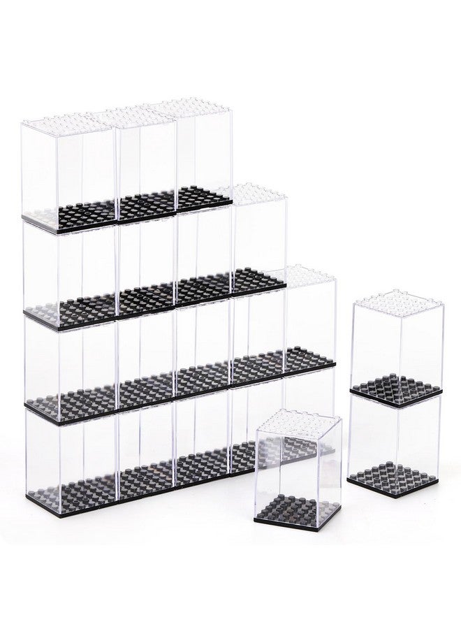 Dicunoy Dicunoy 20 PCS Minifigure Display Case, Single Plastic Small Action Figure Storage Case, Stackable Clear Building Block Display Box for Action Figures, Collectibles, Rocks Display  - Image 1