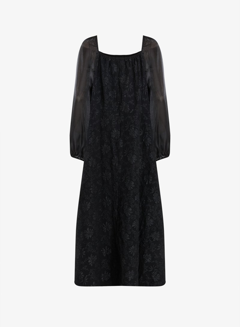 Ella Plus Plus Size A-line Dress With Sheer Sleeves - Image 2