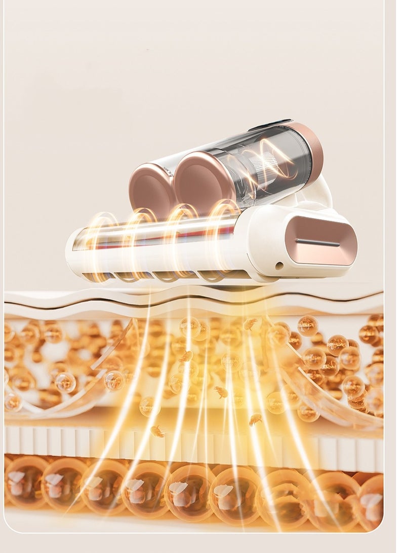 Generic Vacuum Cleaner 13Kpa Bed Vacuum Cleaner 273nm UV-C Light & Ultrasonic Heating Tech 400W Handheld Vacuum Wide Suction Port 0.5L Capacity Double Cup for Pillows Cribs Sofa Blac - Image 3