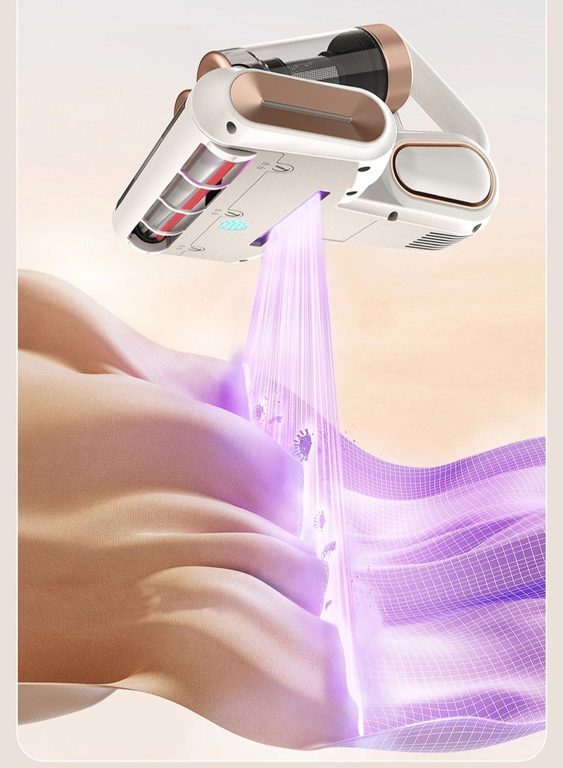 Generic Vacuum Cleaner 13Kpa Bed Vacuum Cleaner 273nm UV-C Light & Ultrasonic Heating Tech 400W Handheld Vacuum Wide Suction Port 0.5L Capacity Double Cup for Pillows Cribs Sofa Blac - Image 4