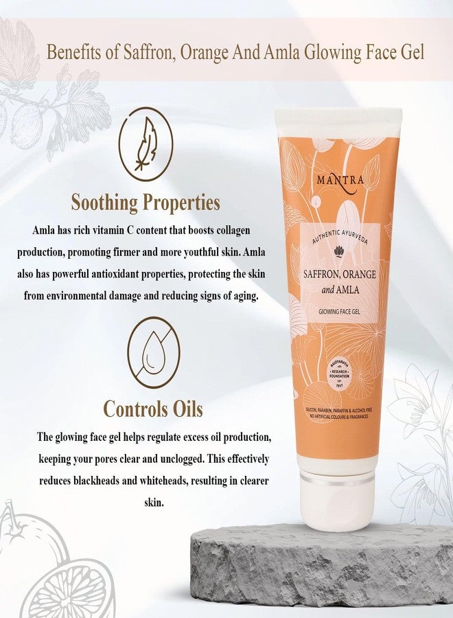 Mantra Herbal Saffron, Orange And Amla Glowing Face Gel - 50 ml | Helps to Reduce Tanning, Pigmentation, Spots and Marks on Face - Image 2