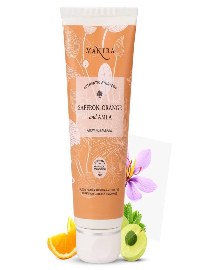 Mantra Herbal Saffron, Orange And Amla Glowing Face Gel - 50 ml | Helps to Reduce Tanning, Pigmentation, Spots and Marks on Face - Image 1