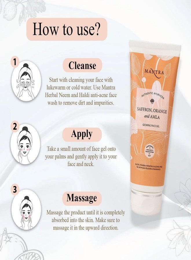 Mantra Herbal Saffron, Orange And Amla Glowing Face Gel - 50 ml | Helps to Reduce Tanning, Pigmentation, Spots and Marks on Face - Image 5