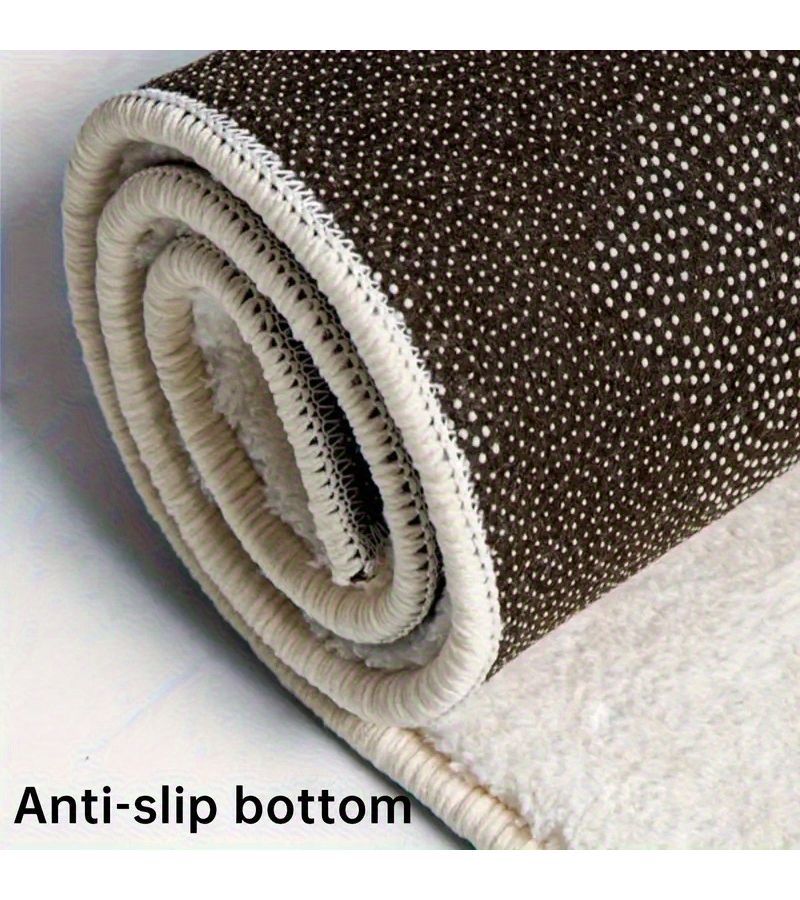 A Faux Cashmere Ocean Bathroom Mat Oval Shaped Non Slip Absorbent Machine Washable For Bathroom Toilet Bedroom Decor - Image 5