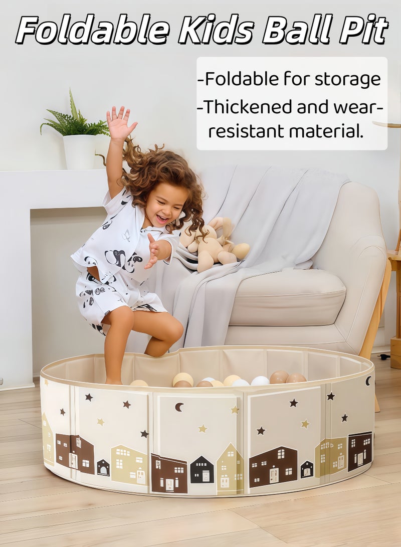 XiuWoo Children's Toy Ball Pit,Round Kids' Ball Pit,Foldable Kids Ball Pit,Double Oxford Cloth Ball Pit,Folding Portable Ball Pool,Sandbox Pool,Baby Ball Pool,Swimming Pool,Portable Bathtub,Pet Dog Bath Pool,for Outdoor Indoor,Ideal Gift for Girls and Boys(Balls Not Included) - Image 1