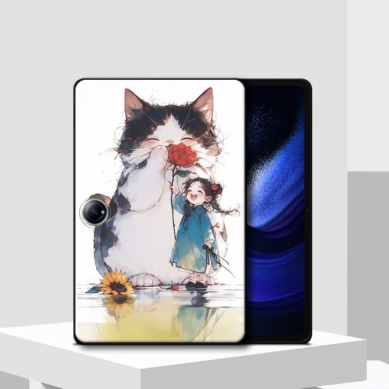 Suitable For Oppo Pad5 Protective Case Soft Shell 3Pro Cat 4Pro Cartoon Girl Air5 Cute Diy Single-Sided Ins - Image 5