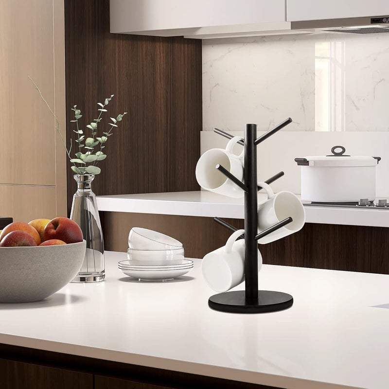 MYLIFEUNIT Mug Holder Tree, Coffee Cup Holder with 6 Hooks (Black) - Image 3