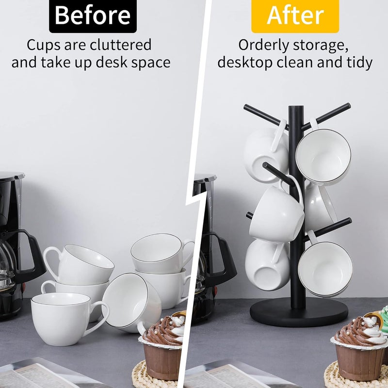 MYLIFEUNIT Mug Holder Tree, Coffee Cup Holder with 6 Hooks (Black) - Image 5
