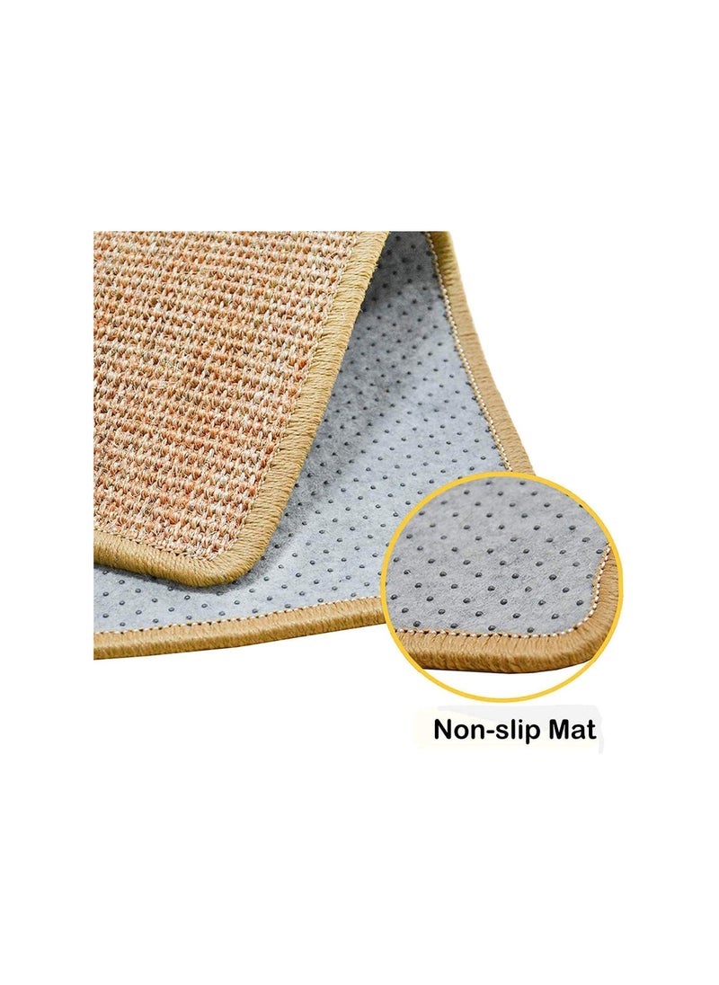 Dubkart - Cat Scratcher Mat Sisal Fabric, 23.6 X 15.7 Inch Natural Sisal Cat Scratch Mats, Horizontal Cat Floor Scratching Pad Rug, Protect Carpets and Sofas，Contains catnip powder - Image 1