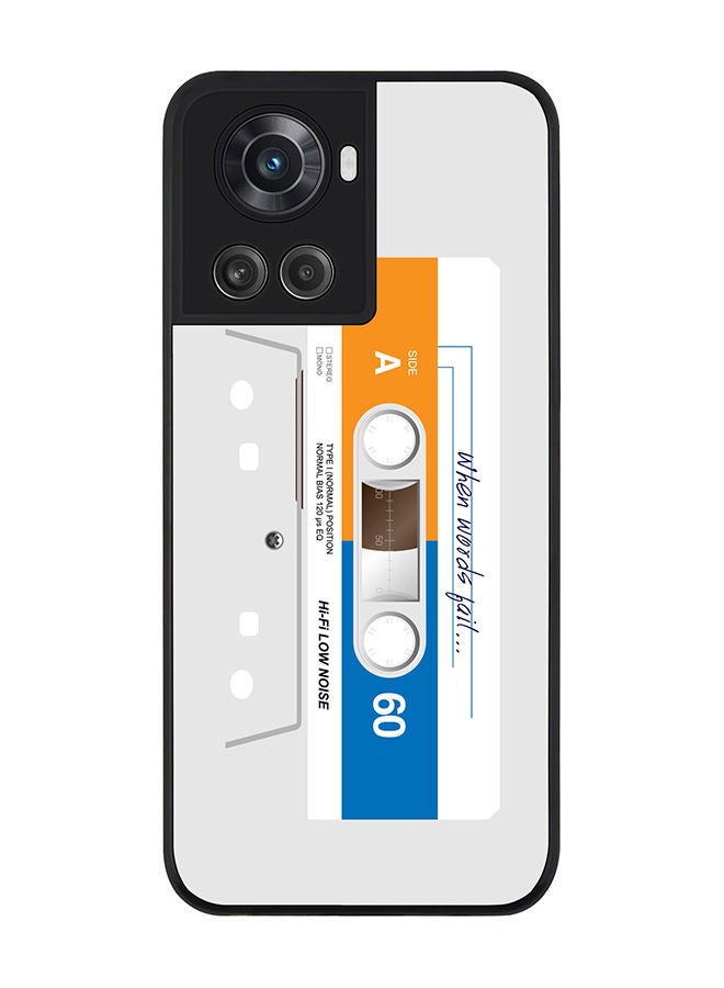 Stylizedd Rugged Black edge case for OnePlus 10R 5G/OnePlus Ace 5G Slim fit Soft Case Flexible Rubber Edges Anti Drop TPU Gel Thin Cover - When Words Fail (White Tape) - Image 1