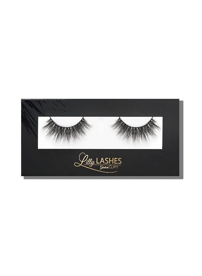 Lilly Lashes - Miami 3D Mink Lashes - False Eyelashes Natural Look - Mink Eyelashes for Wispy Lashes Natural Look - Reusable Fake Eyelashes up to 25 Wears - Volume and Fluffy Eyelashes for Wispy Eyelash - Image 1