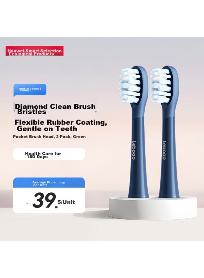 Huawei Smart Selection Harmonyos Selected Libode Smart Toothbrush 3 Pocket Brush Heads, Cleaning Type, 2-pack, Cyan - Image 1