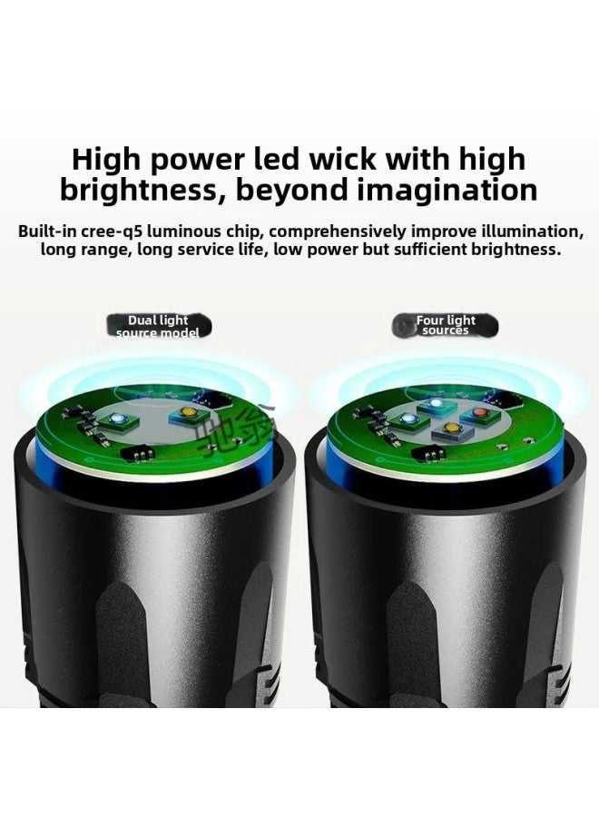 Night Fishing Lamp Laser Light Strong Light Fishing Lamp Purple Light Table Fishing Blue Light Four Light Source Fishing Fish Charging Flashlight Simple Charging-Color:20 Hours Of Double Light + Induction Bait Light + 20 Hours Of Fishing Box Bracket  - Image 4