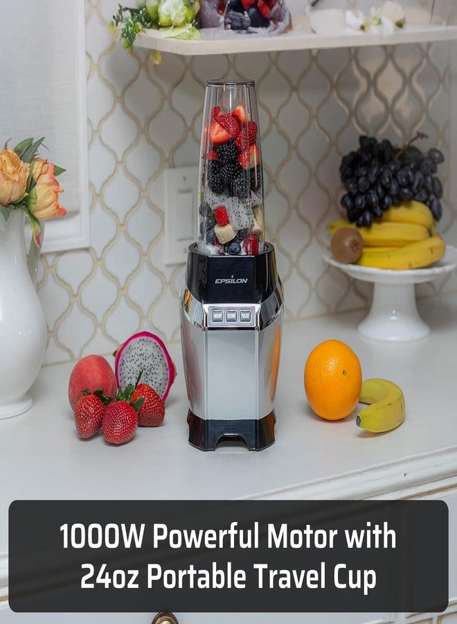 Epsilon Portable Smoothie Blender for Shakes & Smoothies with LED Display & 24 Oz BPA-Free Travel Cup, Personal Juicer Blender w/ 1000W High-Speed Motor for Ice Crushing & Frozen Blending - Image 2