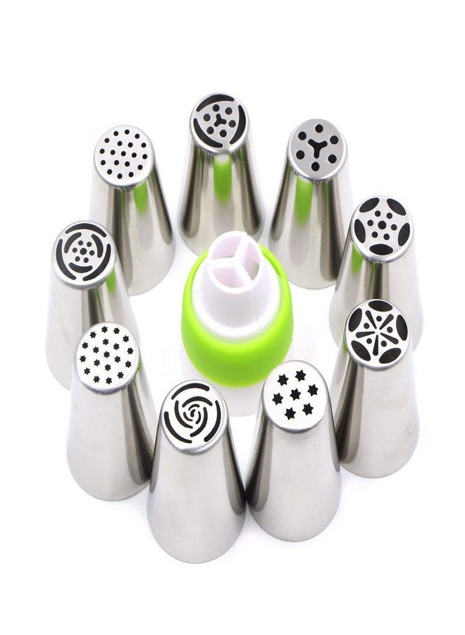Bilvina Stainless Steel Nozzles with 1 Couplet for Decorating Cupcake Pastries Desserts Tarts - Image 1