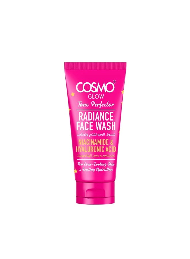 Cosmo Glow Tone Perfector Radiance Face Wash 125ml, For Men And Women, Max Tone, Niacinamide & Hyaluronic Acid
