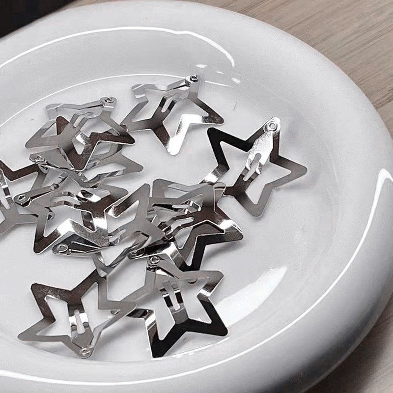 High Quality Star Hairpin Metal Clip Silver Five-Pointed Star Hairpin Bb Clip Hair Accessories Headwear Advanced Sense Ins - Image 3