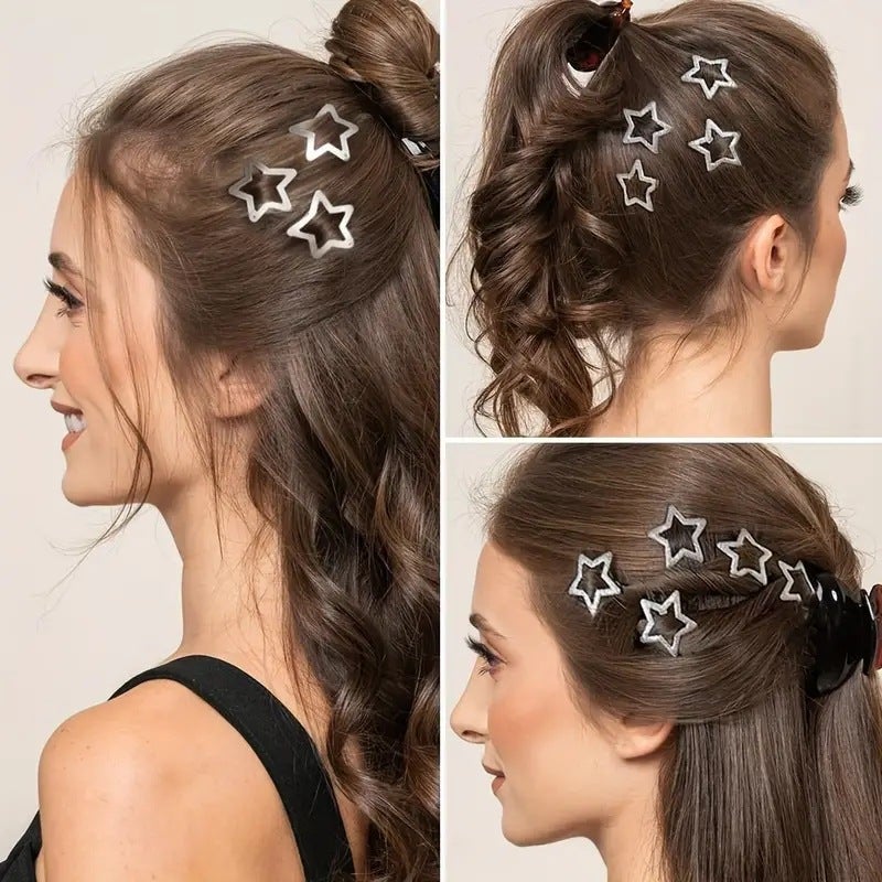High Quality Star Hairpin Metal Clip Silver Five-Pointed Star Hairpin Bb Clip Hair Accessories Headwear Advanced Sense Ins - Image 4