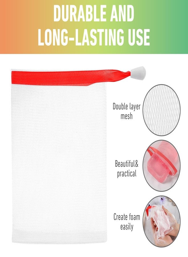 mekueeex 200 Pcs Soap Bag Handmade Bubble Mesh Bags Exfoliating Soap Pouch with Drawstring for Foaming and Drying Soft for Shower Body Facial Cleaning Tool Easy to Bubble and Store - Image 3