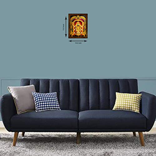 Indianara Tirupati Balaji Painting -Synthetic Wood, 27x30.5x1cm, Multicolour - Image 2