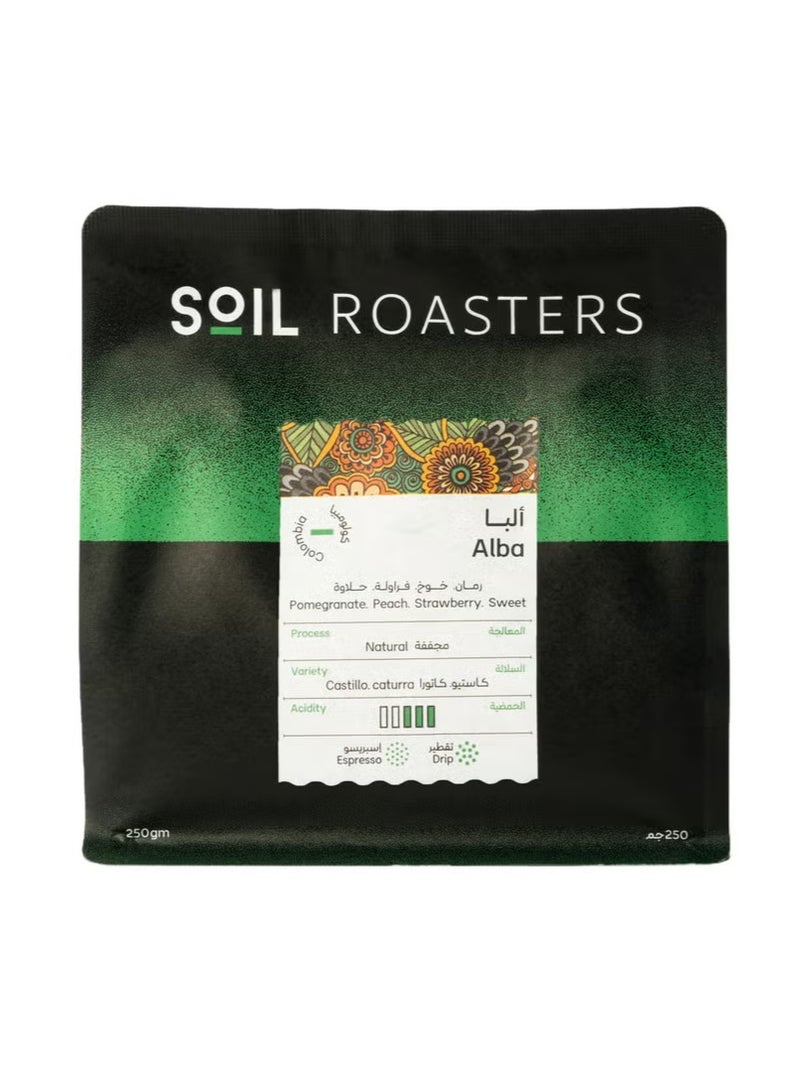 SOIL Coffee bean colompia alba 250G for Espresso And Filter 250G Unground roasted coffee beans for specialty coffee - Image 1