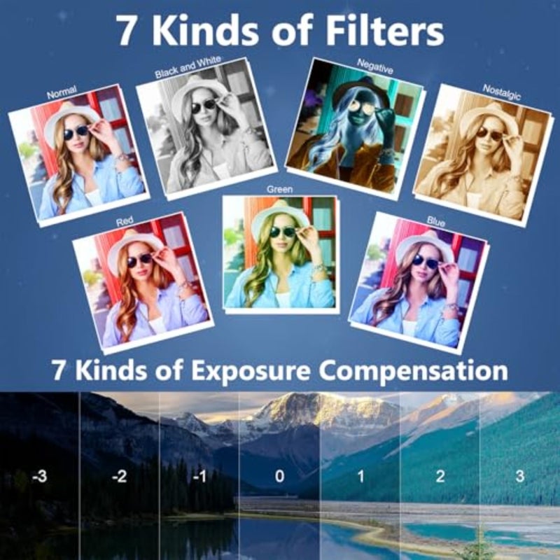 5K Digital Camera, 75MP Camera, with 18X Zoom, 3 Inch Flip Screen, HD Compact Camera, for Travel Photography - Image 2