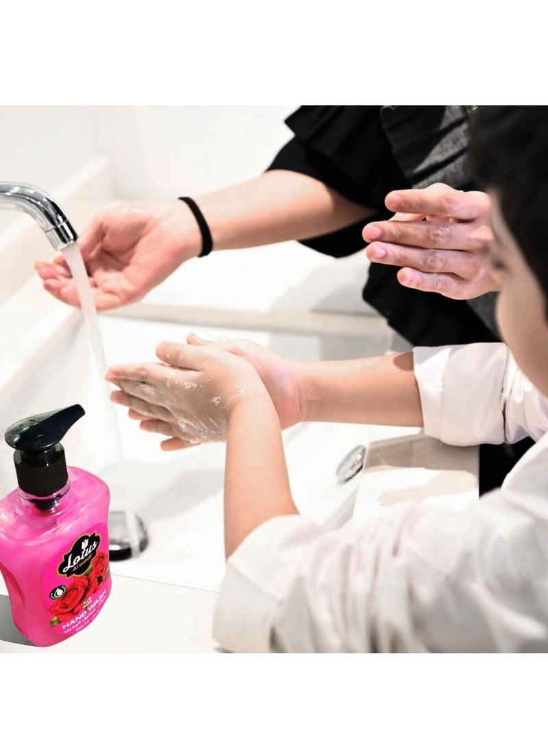 Lotus Alwadi 24 pieces x 500 ml Lotus Alwadi Liquid Hand Soap, Oud, Lavender and Rose, 24 pieces/carton, Pump Bottles for Hand Wash and Moisturizing Hand Cleanser, for Kitchen and Bathroom  - Image 2