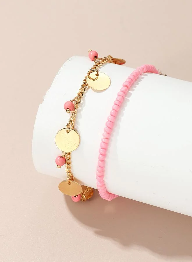 تايك تو Set of 2 - Beaded Anklet