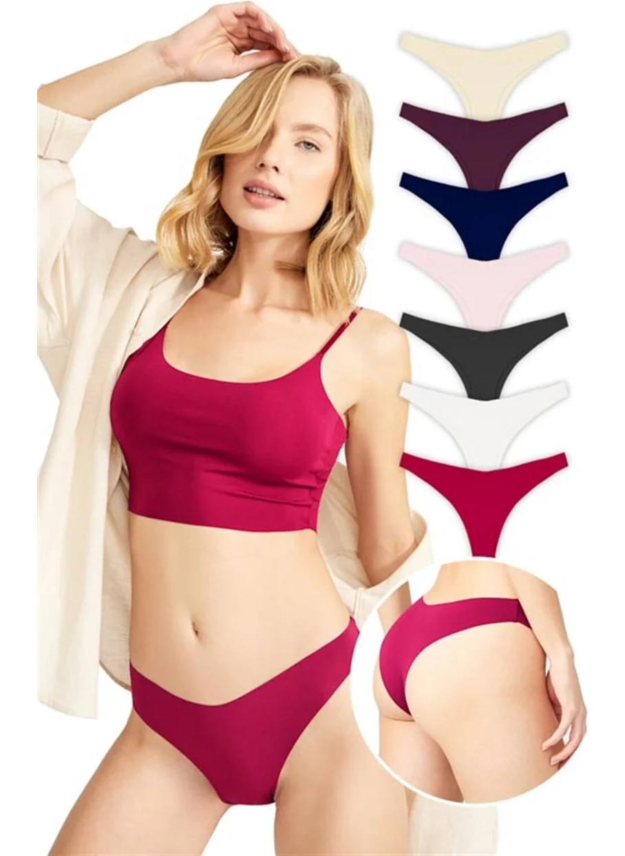 كوتن هيل Basic Non-Marking Laser Cut Brazilian Panties 7 Pack - 2