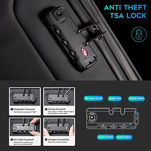 BANGE Anti Theft Business Backpack Fits 15.6 Inch Laptop,Smart Work Backpack with USB Charging Port for Office Work Airplane Business Travel - Image 3